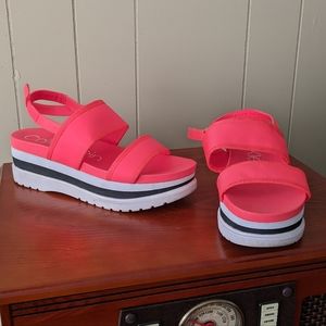 Platform sandals bright neon color